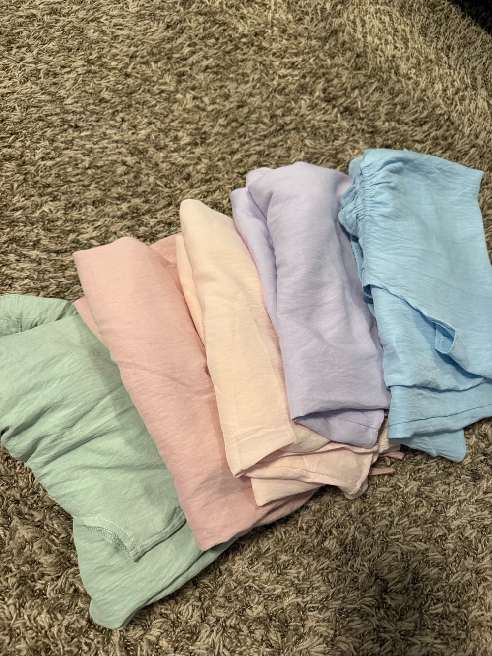 Qty 5 Pajama Sets - Top & Shorts - SHEIN - 5 colors